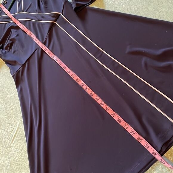 TALBOTS Navy with white contrast piping trim faux wrap dress, fully lined, sz S - Picture 14 of 15